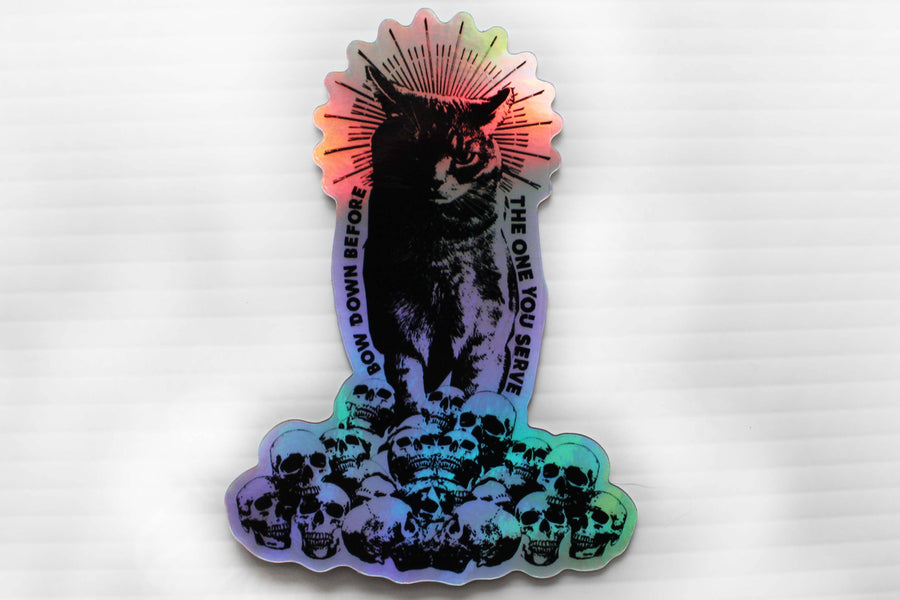Cat Worship Hologram Sticker
