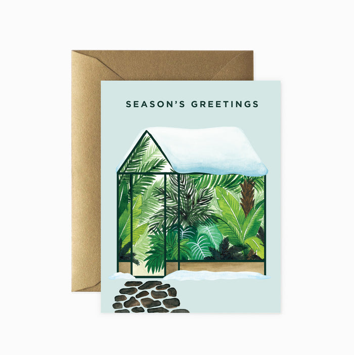 Seasons Greetings Greenhouse Greeting Card
