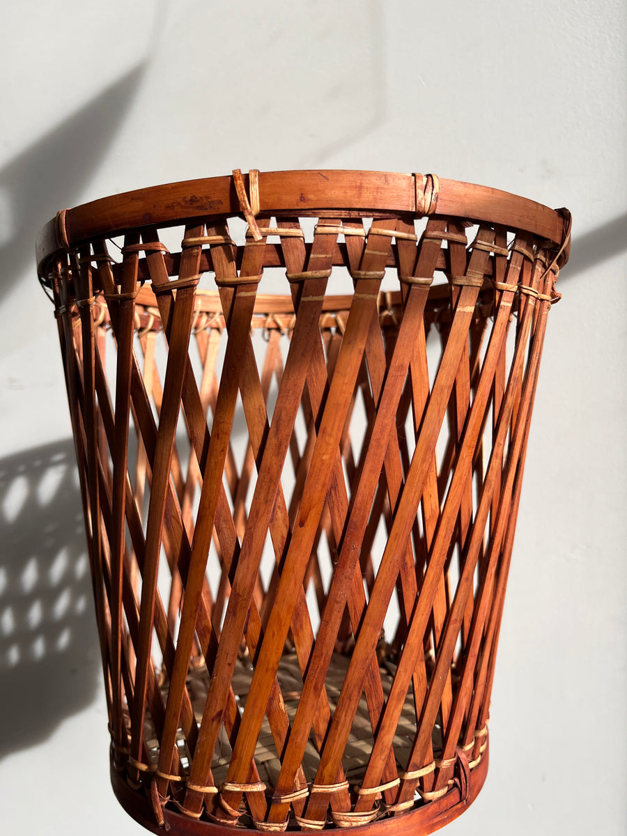 Vintage Inspired Woven Upright Basket