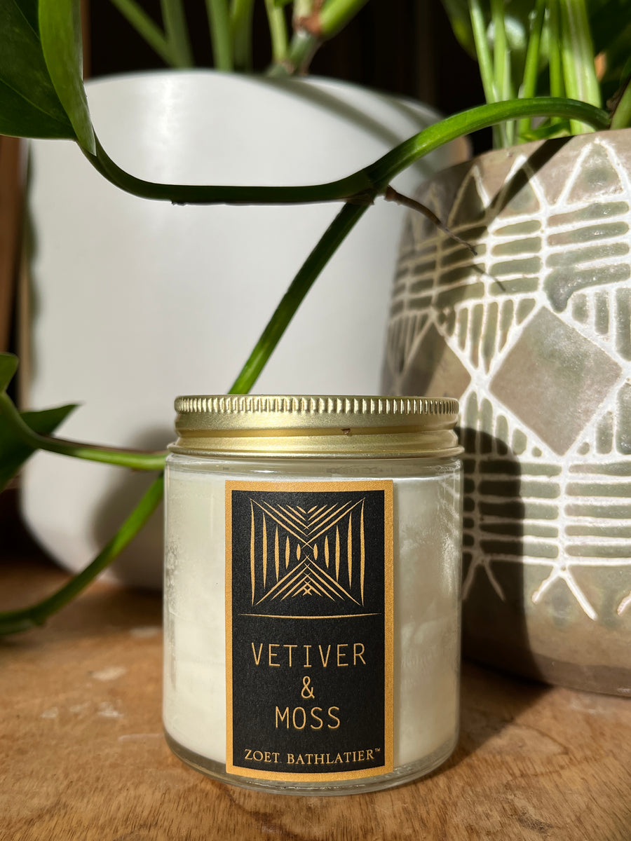 Vetiver & Moss Black Label Rustic Candle: 4 oz