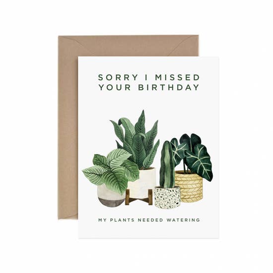 Missed Birthday Greeting Card - Plant Salon