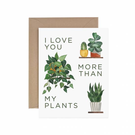 More Than My Plants Greeting Card - Plant Salon