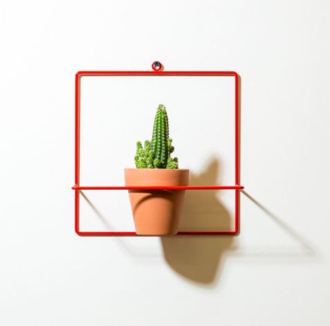 Square Wall Planter Red