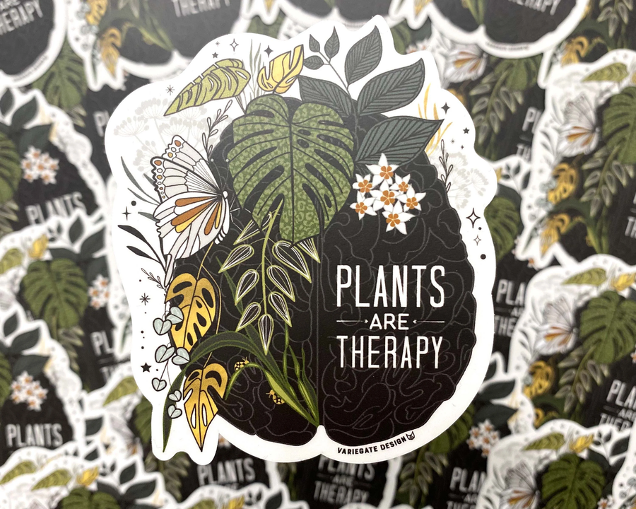 Plants Are Therapy Sticker