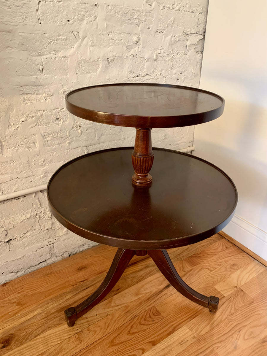 Round Wood Tiered Table